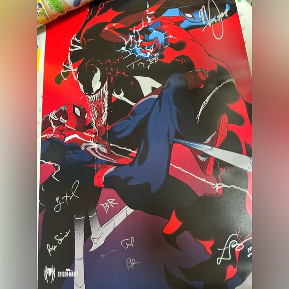 SDCC 2023 Mondo SPIDER-MAN 2 Variant Print /215 24x36 Tomer Hanuka Signed Poster